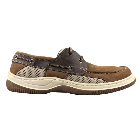 Hunter's Bay Men's Size 9.5 Leather Collection Brown Closed Toe Boat Shoes - Picture 1 of 13